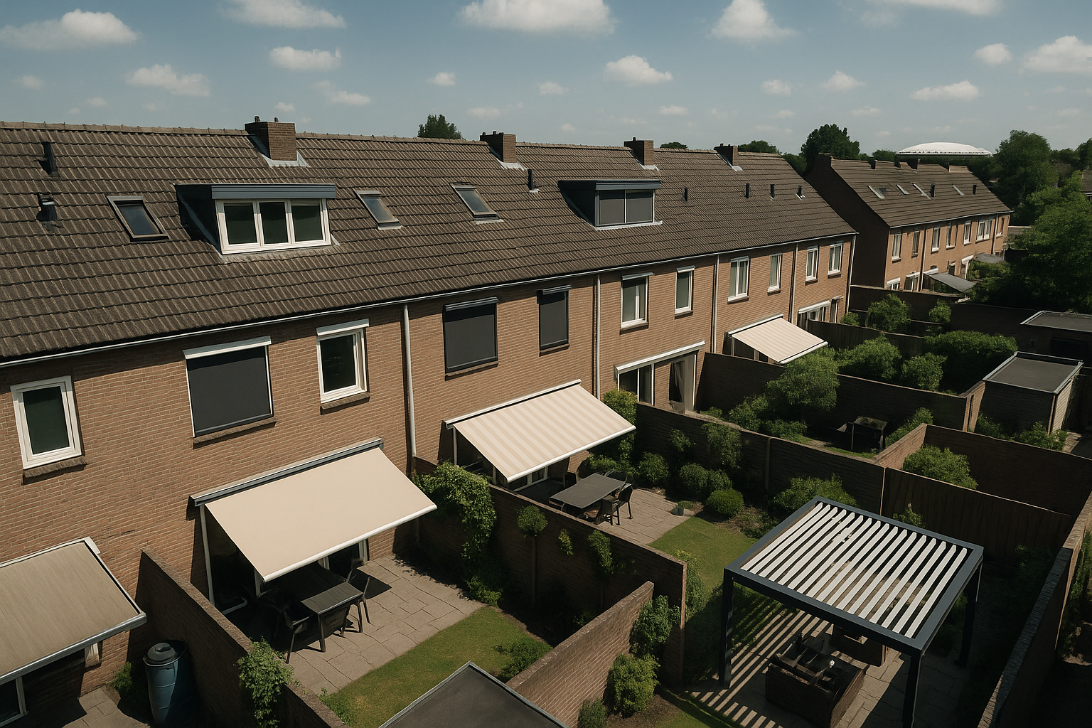 Zonwering installatie tussenwoning