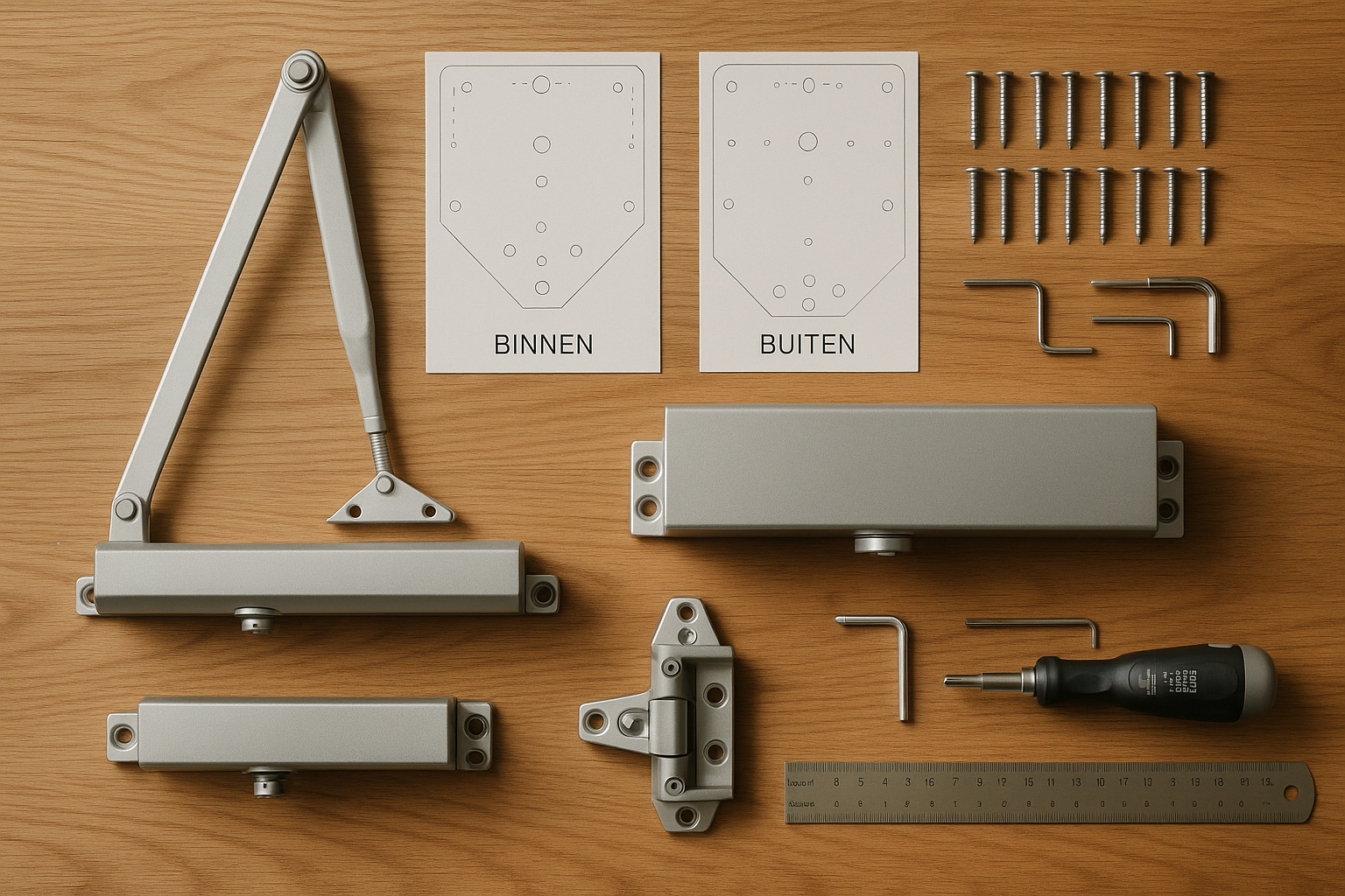 Installatie van deurdranger