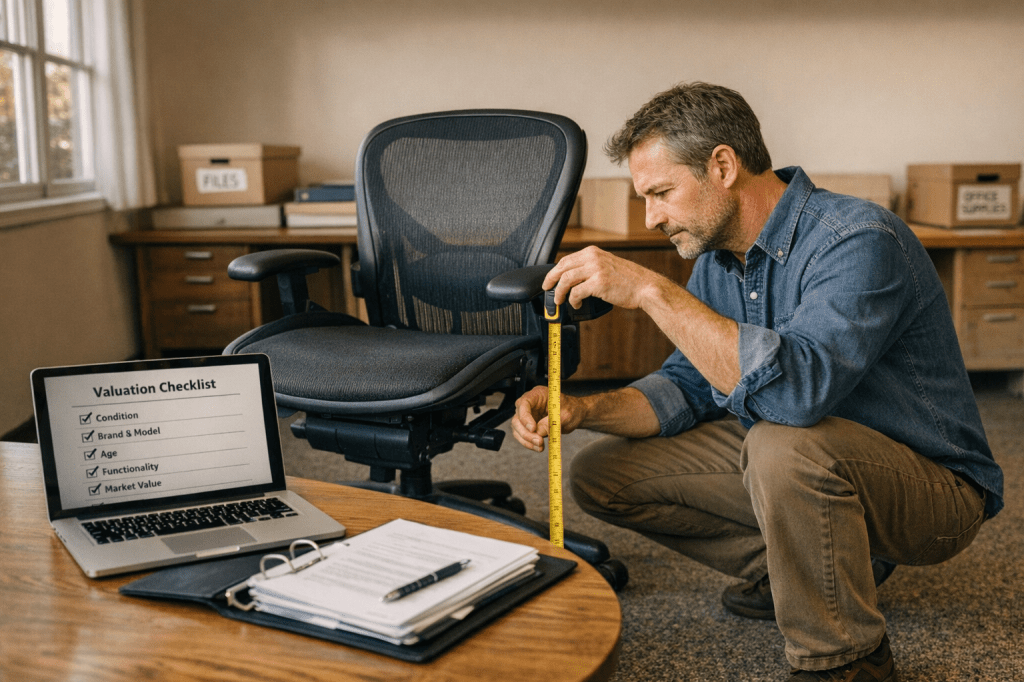 Hoe bepaal je de waarde van je gebruikte kantoorinventaris voordat je een opkoper inschakelt?