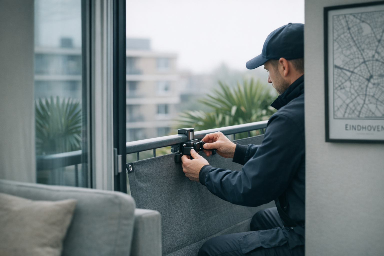 Balkon zonwering montage