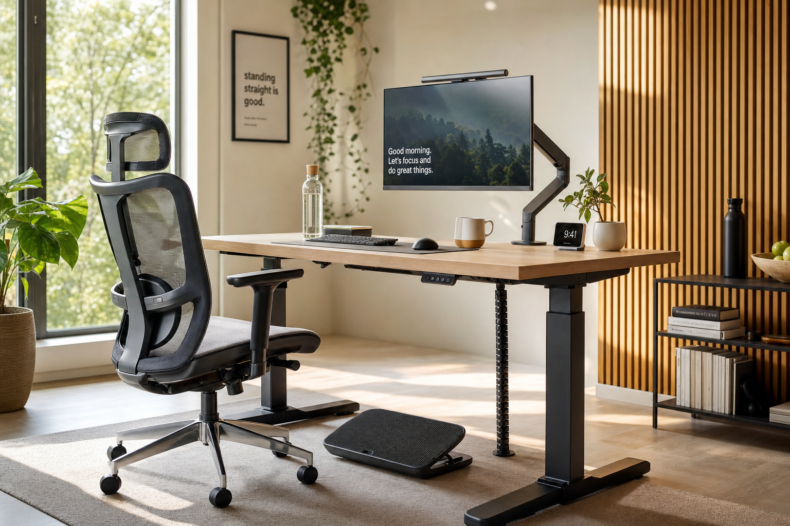 Ergonomisch kantoor met stijlvolle inrichting