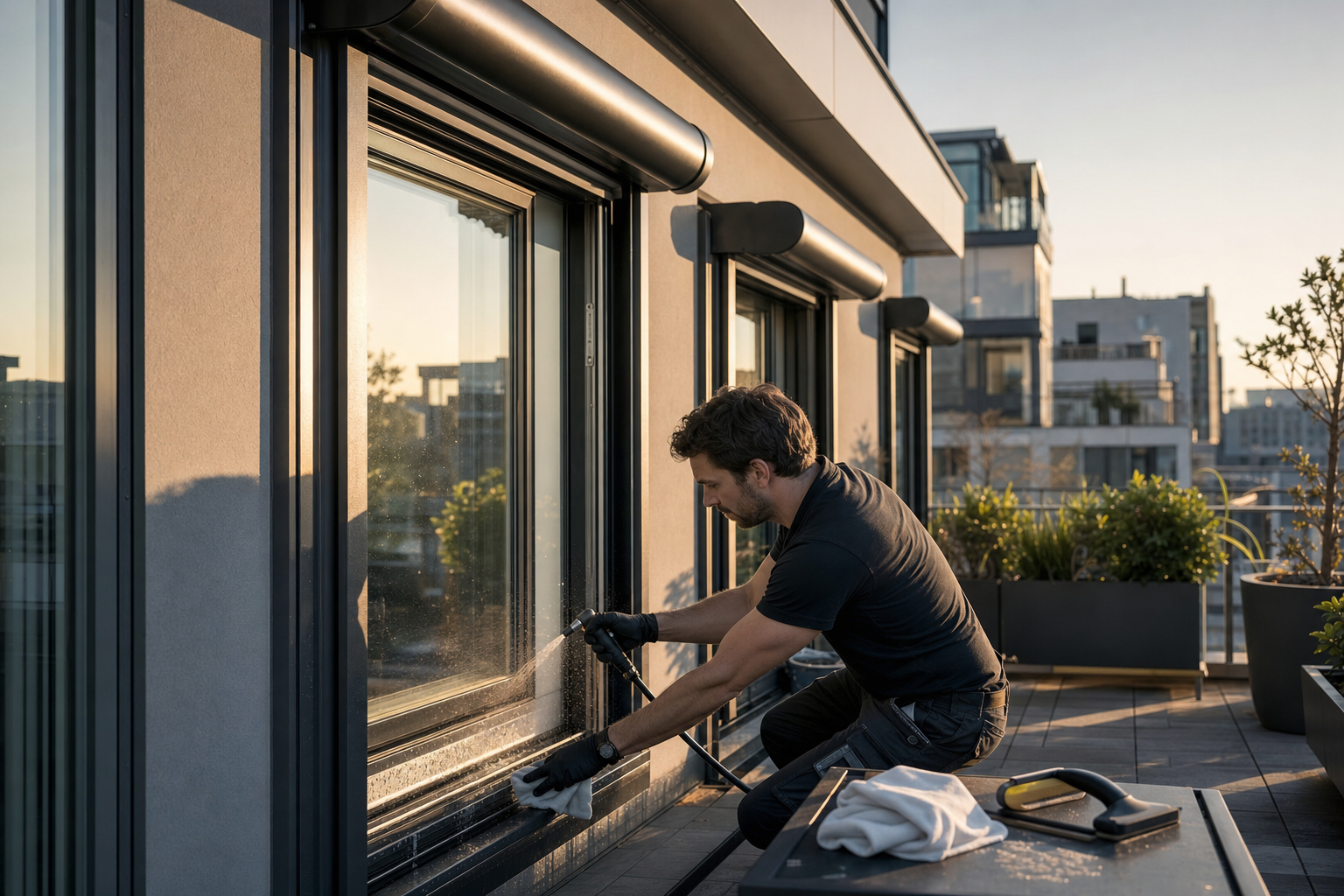Reiniging terrasscherm materialen